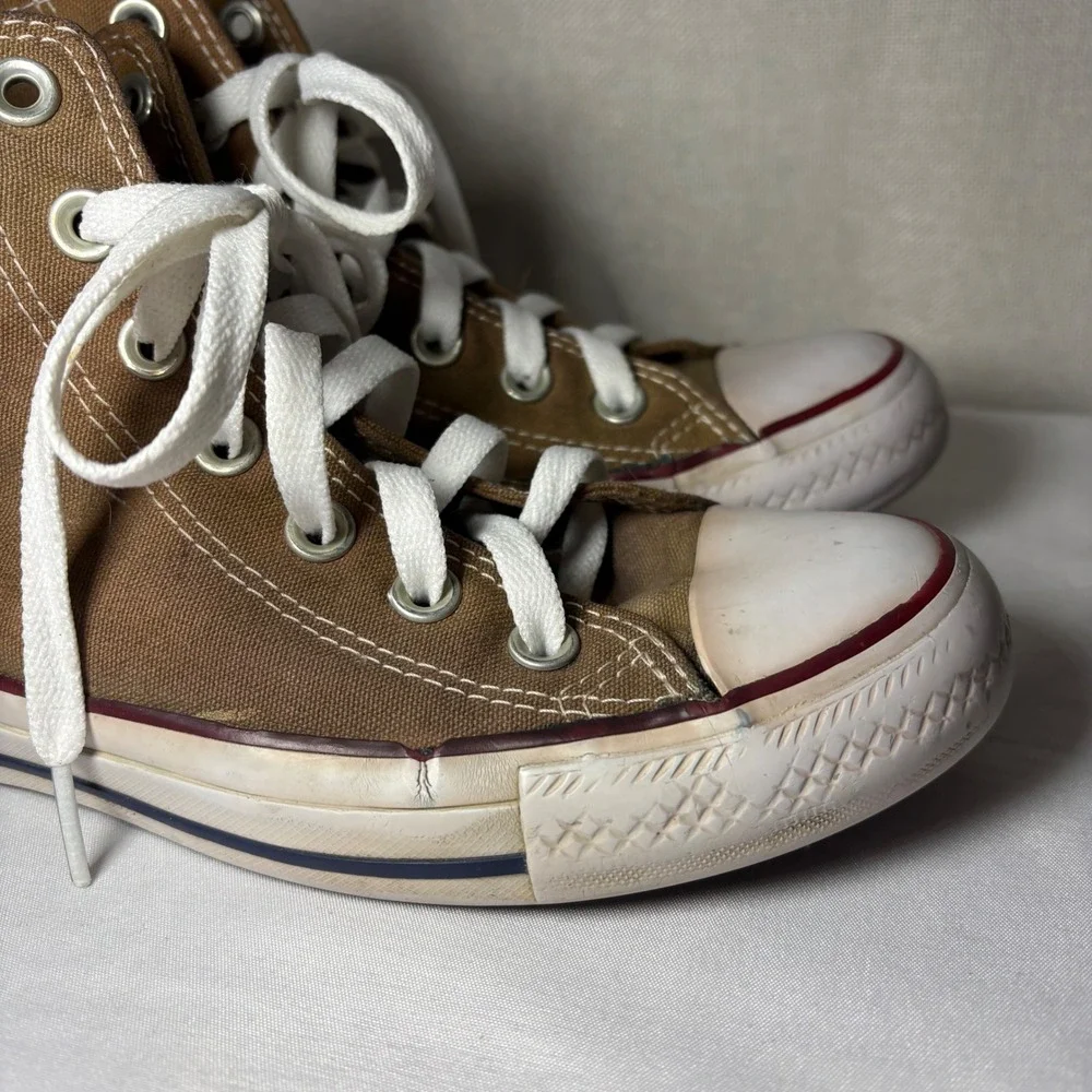 Converse Chuck Taylor All Star High Top Brown Canvas Sneakers Grunge Shoes - Picture 4 of 11